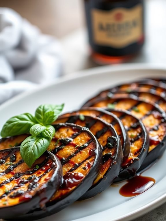 grilled eggplant with balsamic glaze