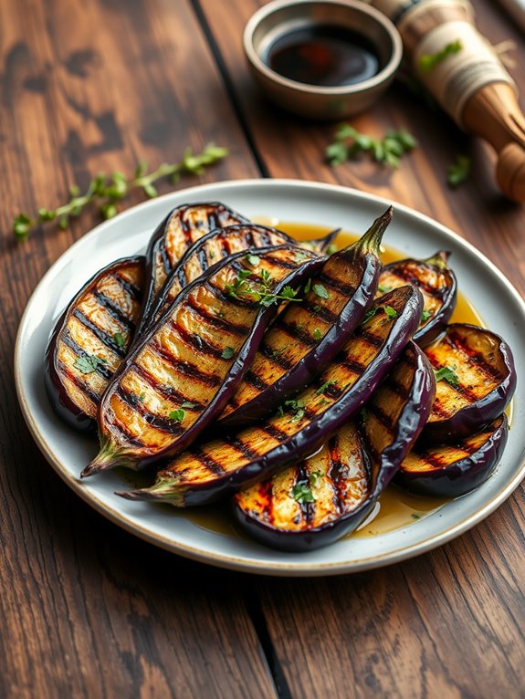 grilled eggplant with herbs