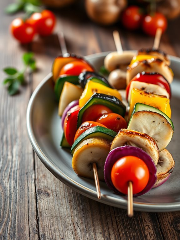 grilled flavorful vegetable skewers