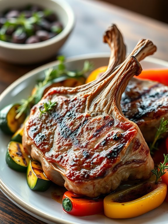 grilled lamb chops with garlic