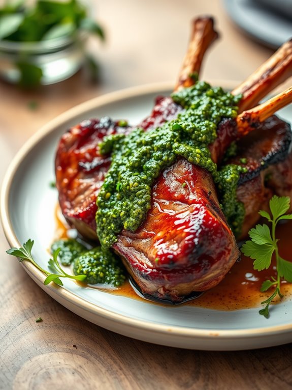 grilled lamb with sauce