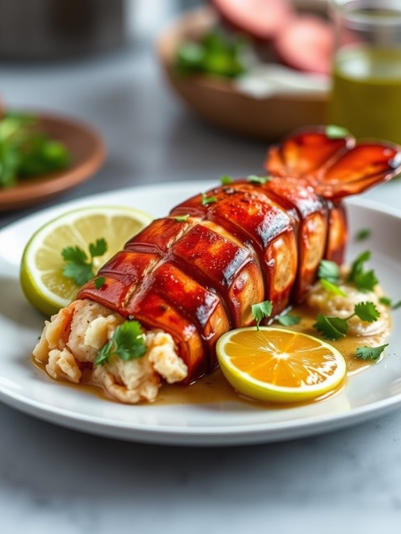 grilled lobster with butter