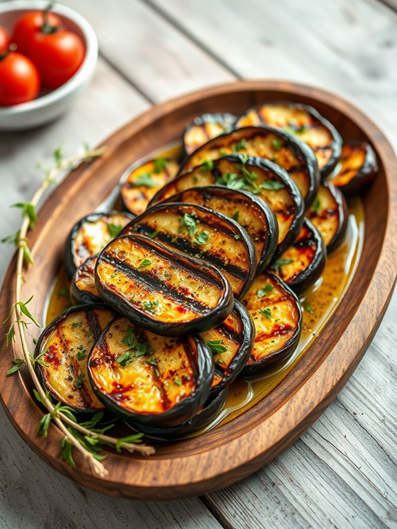 grilled mediterranean style eggplant dish