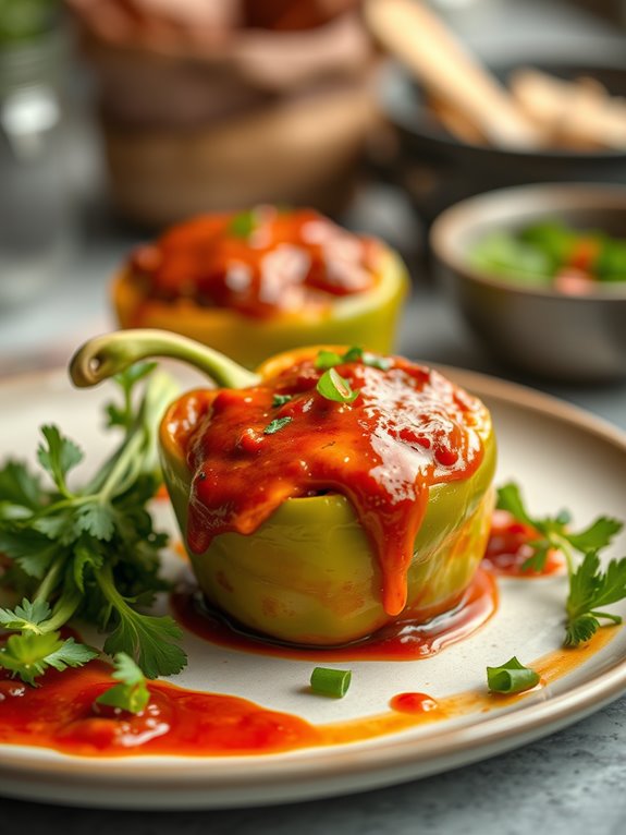 grilled peppers with filling