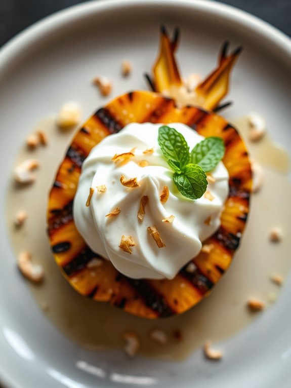 grilled pineapple coconut cream