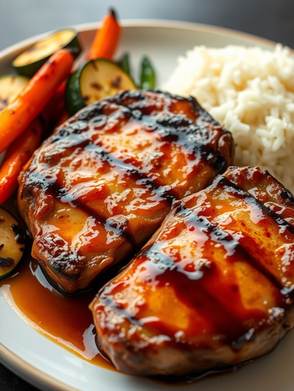 grilled pork chops teriyaki