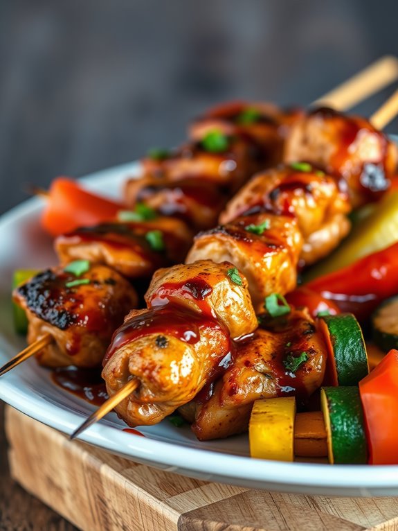 grilled spicy chicken skewers