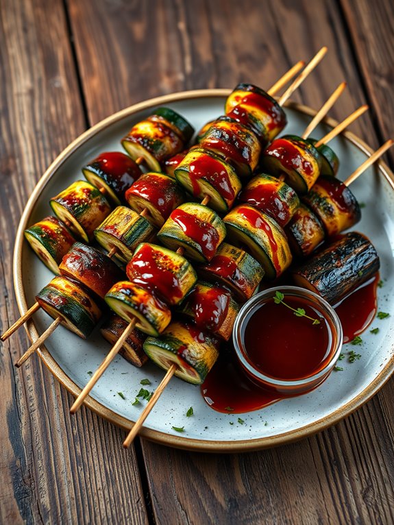 grilled spicy zucchini skewers