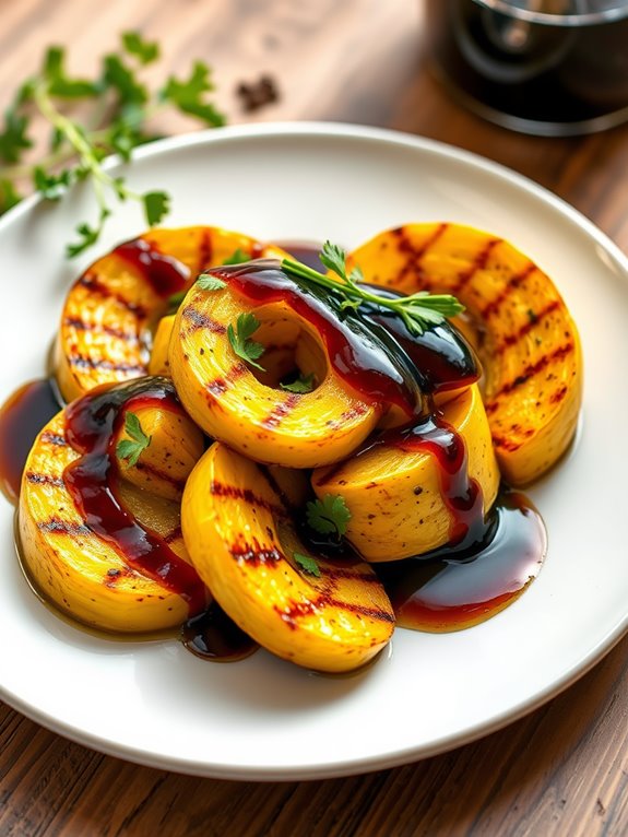 grilled squash with glaze