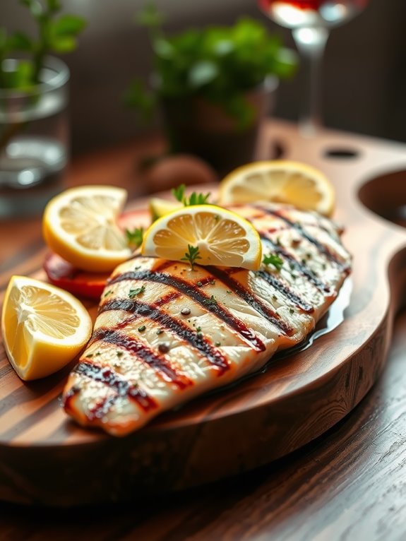 grilled swordfish on cedar