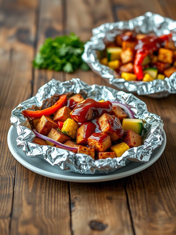 grilled tofu and vegetables