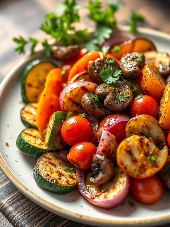 grilled vegetables with seasoning