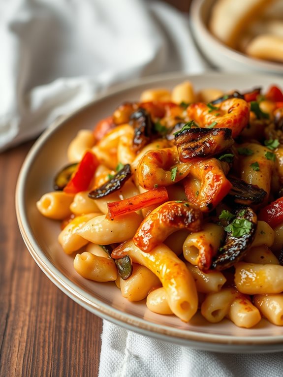 grilled veggie mac and cheese