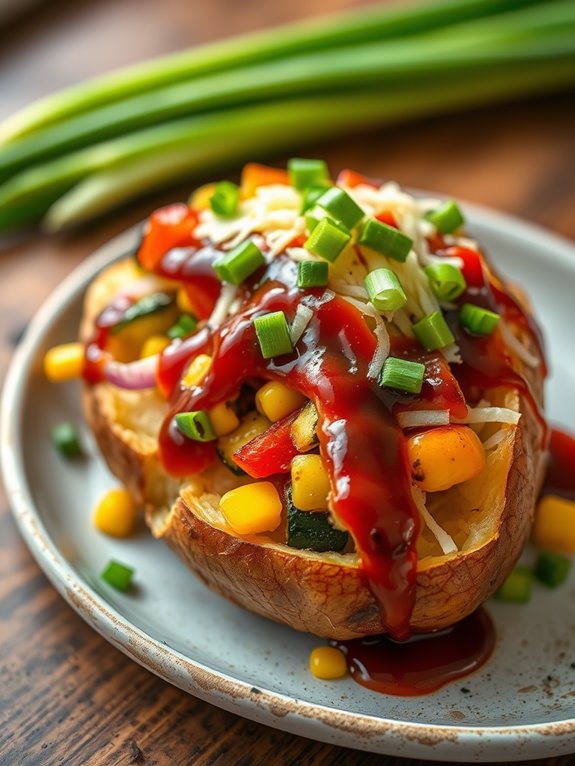 grilled veggie stuffed potato