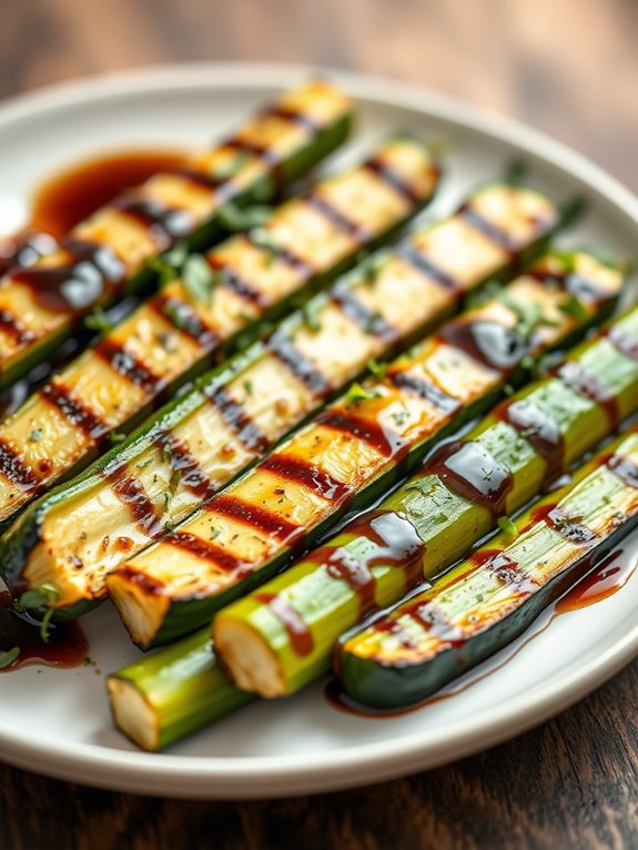 grilled zucchini with balsamic glaze