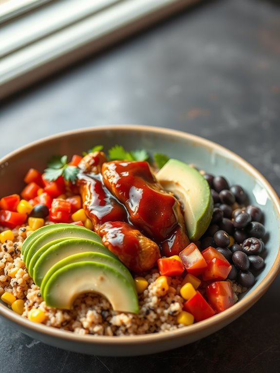 healthy bbq chicken bowl