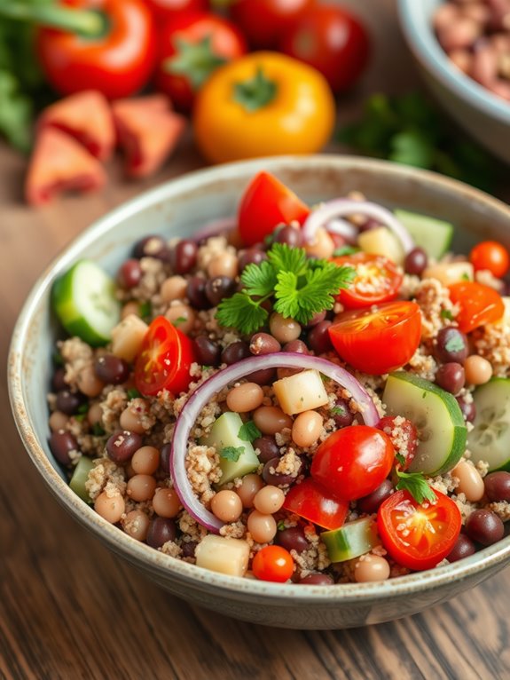 healthy bean quinoa salad