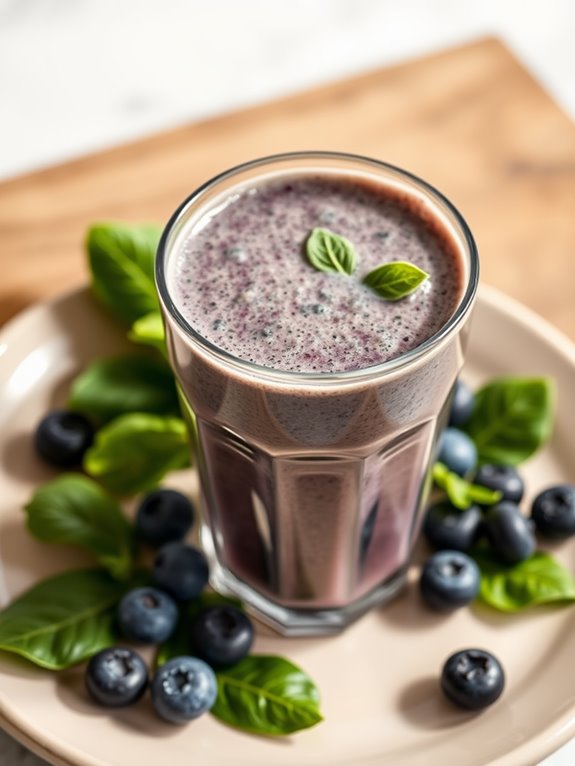 healthy blueberry spinach smoothie