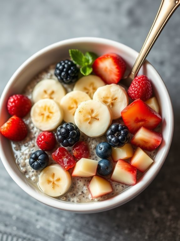 healthy breakfast with toppings