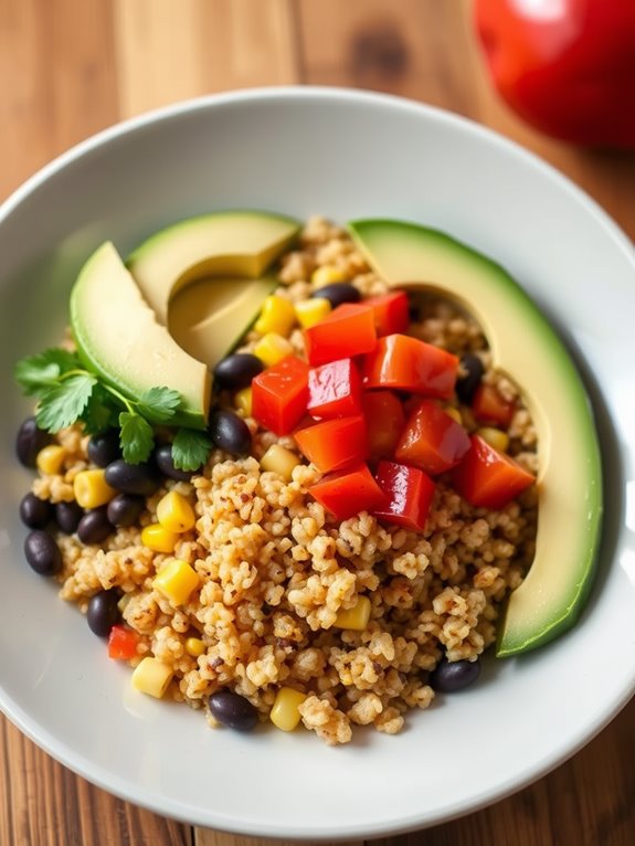 healthy chicken quinoa bowl