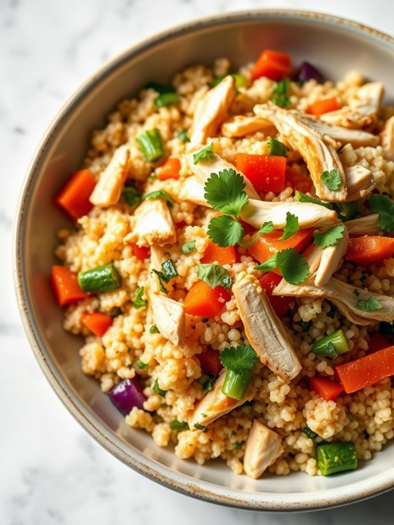 healthy chicken quinoa bowl