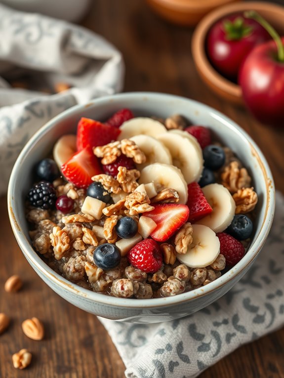 healthy grain fruit bowl