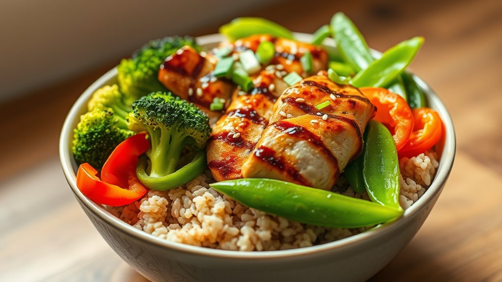 healthy grilled chicken bowls