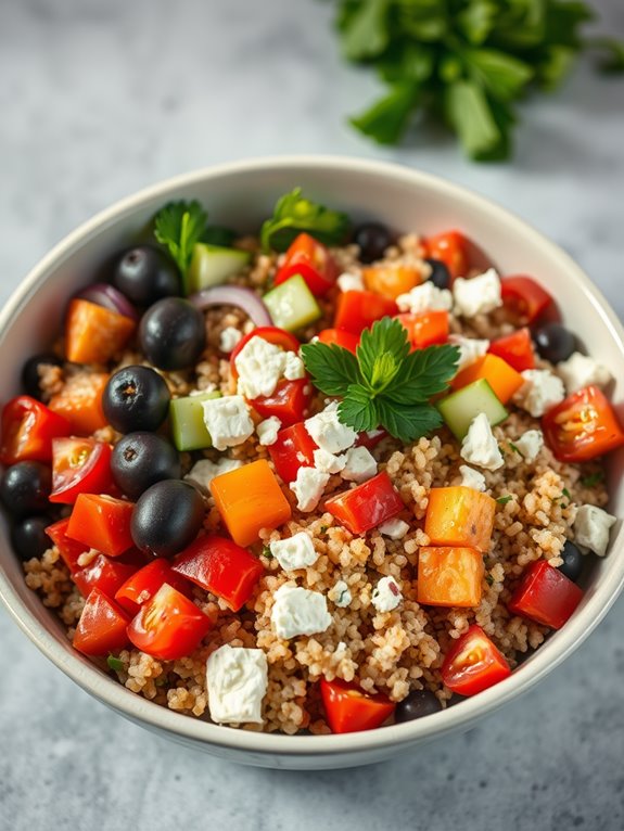 healthy mediterranean grain bowl