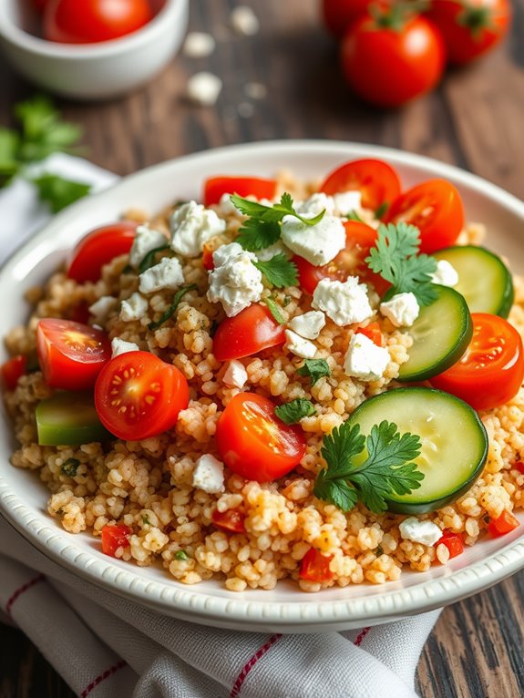 healthy mediterranean grain bowl