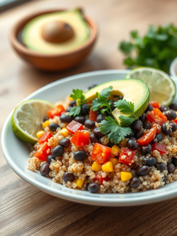 healthy quinoa black bean bowl