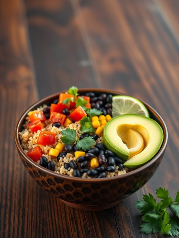 healthy quinoa black bean bowl