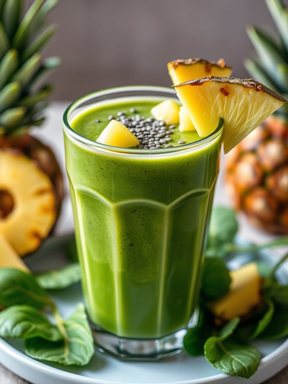 healthy spinach pineapple blend