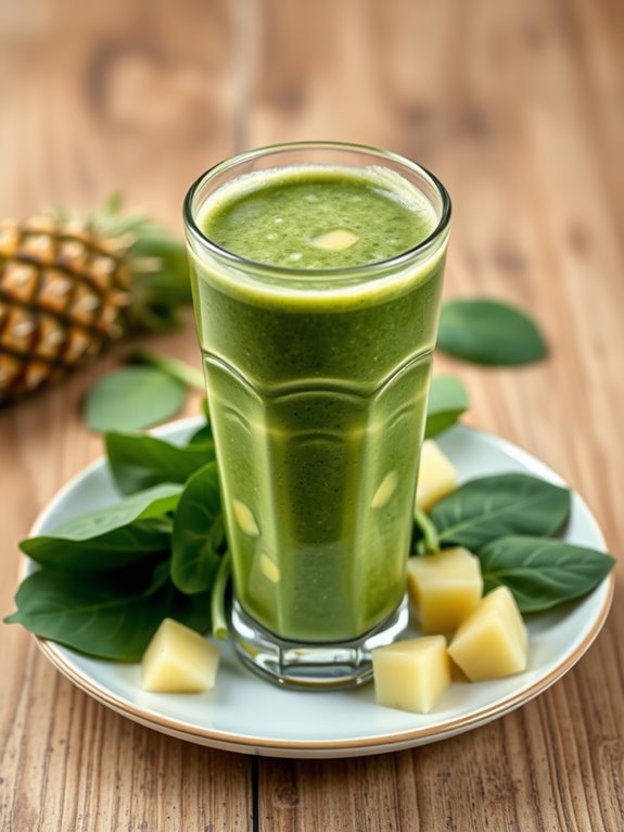 healthy spinach pineapple blend