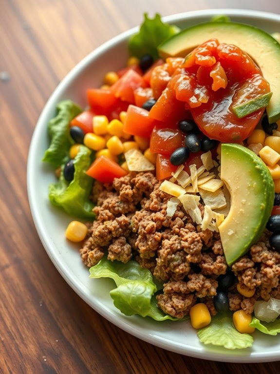 healthy taco salad prep