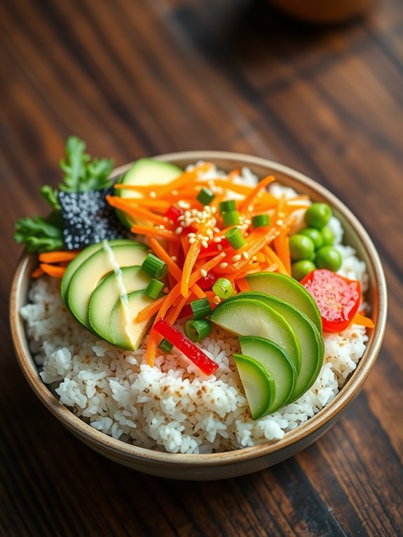 healthy vegetable sushi bowl