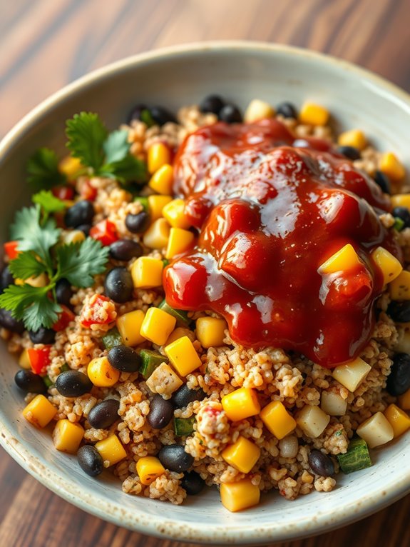 healthy vegetarian enchilada bowl