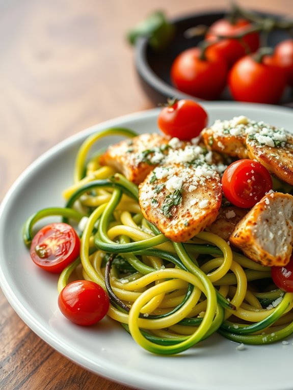 healthy zucchini noodle dish