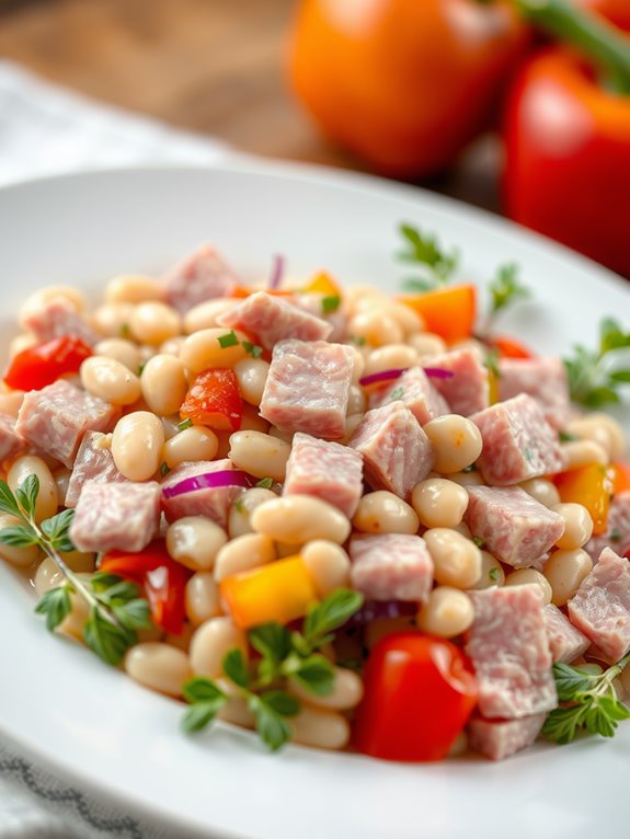 hearty bean and ham salad