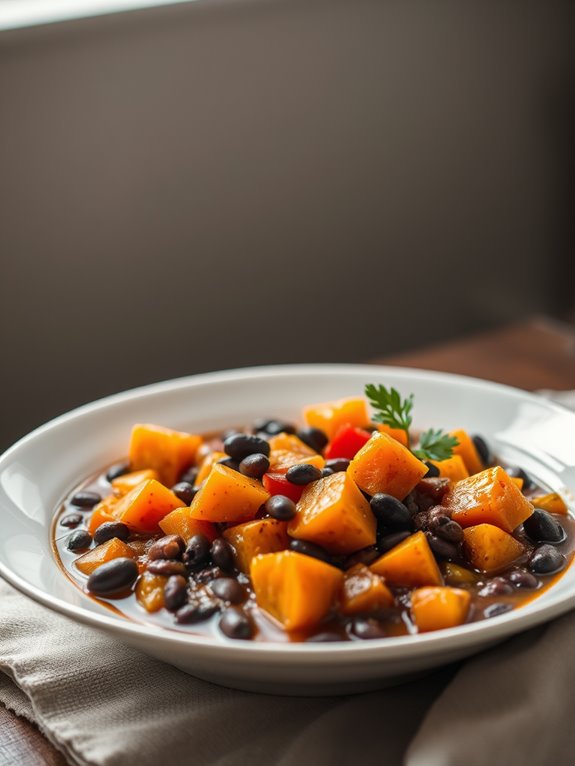 hearty bean sweet potato stew