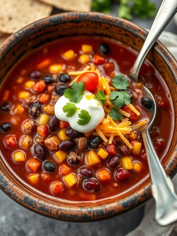 hearty beef taco soup