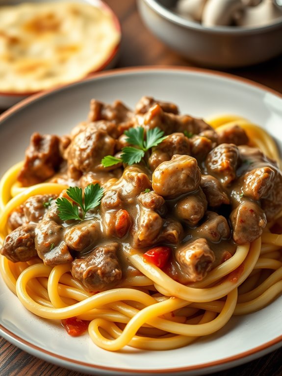 hearty creamy beef dish