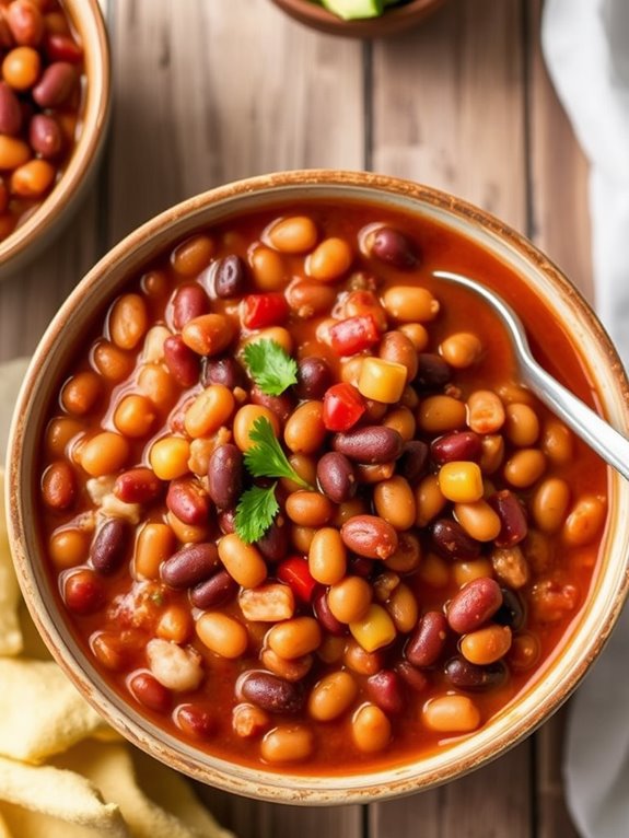 hearty five bean chili