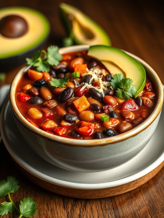 hearty flavorful bean chili