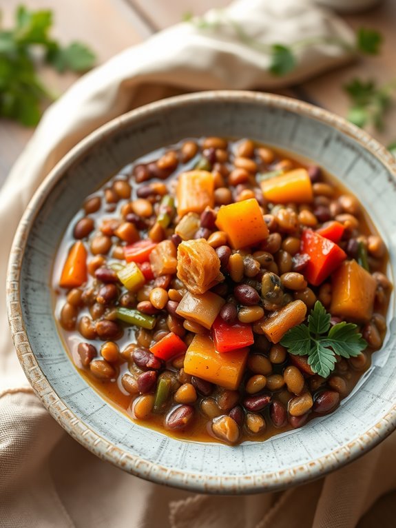 hearty lentil bean stew