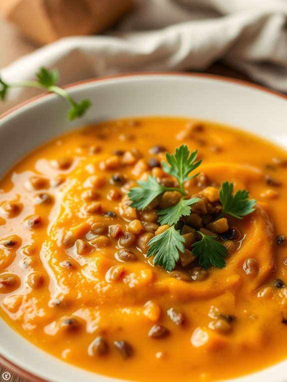 hearty lentil sweet potato soup