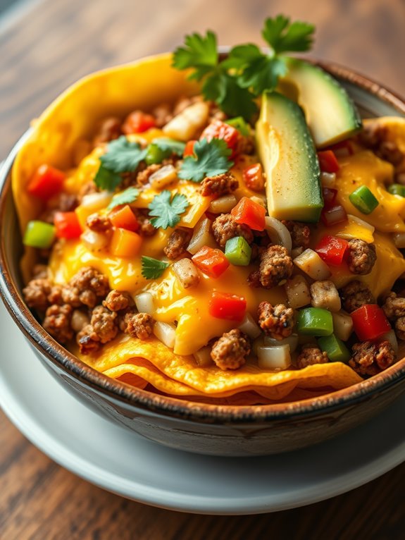 hearty morning enchilada bowl