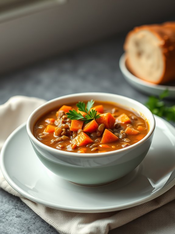 hearty nutritious lentil soup