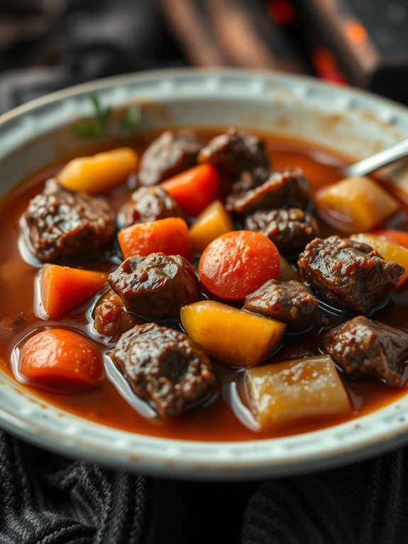 hearty outdoor beef stew