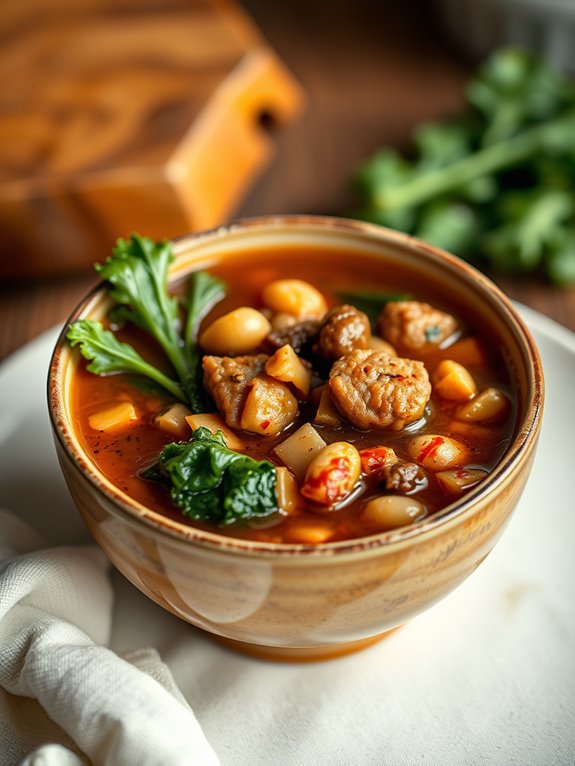 hearty sausage and kale soup