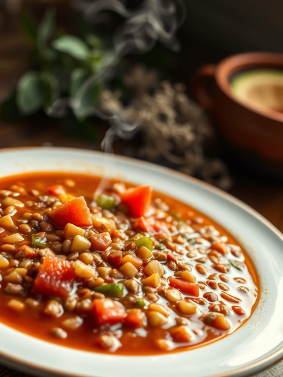 hearty southwest lentil soup